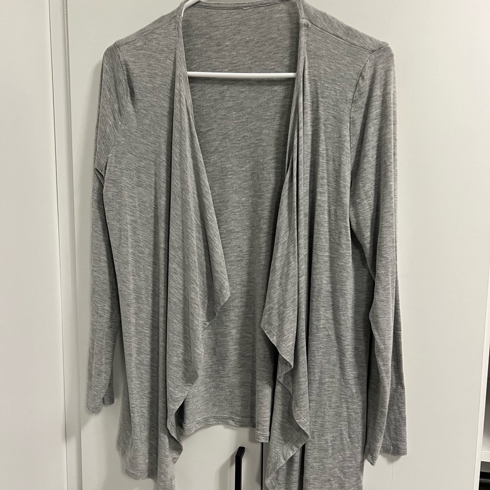 Heather Gray Open Cardigan Girls L 10/12